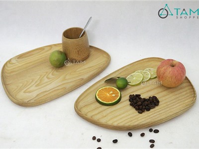 Khay gỗ đựng đồ ăn trang trí hình hạt đậu may mắn số 26